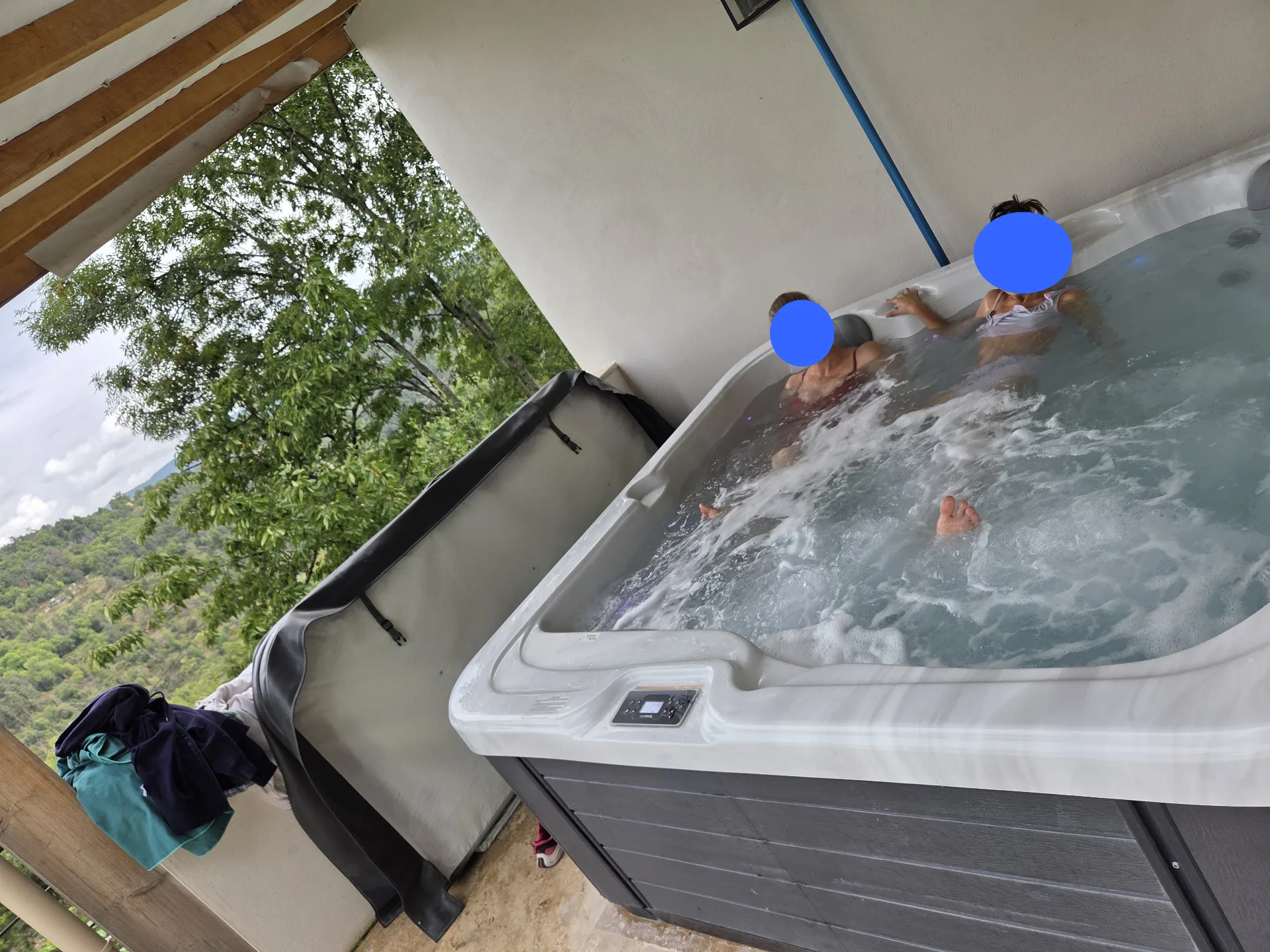 Jacuzzi avec vue sur la forêt